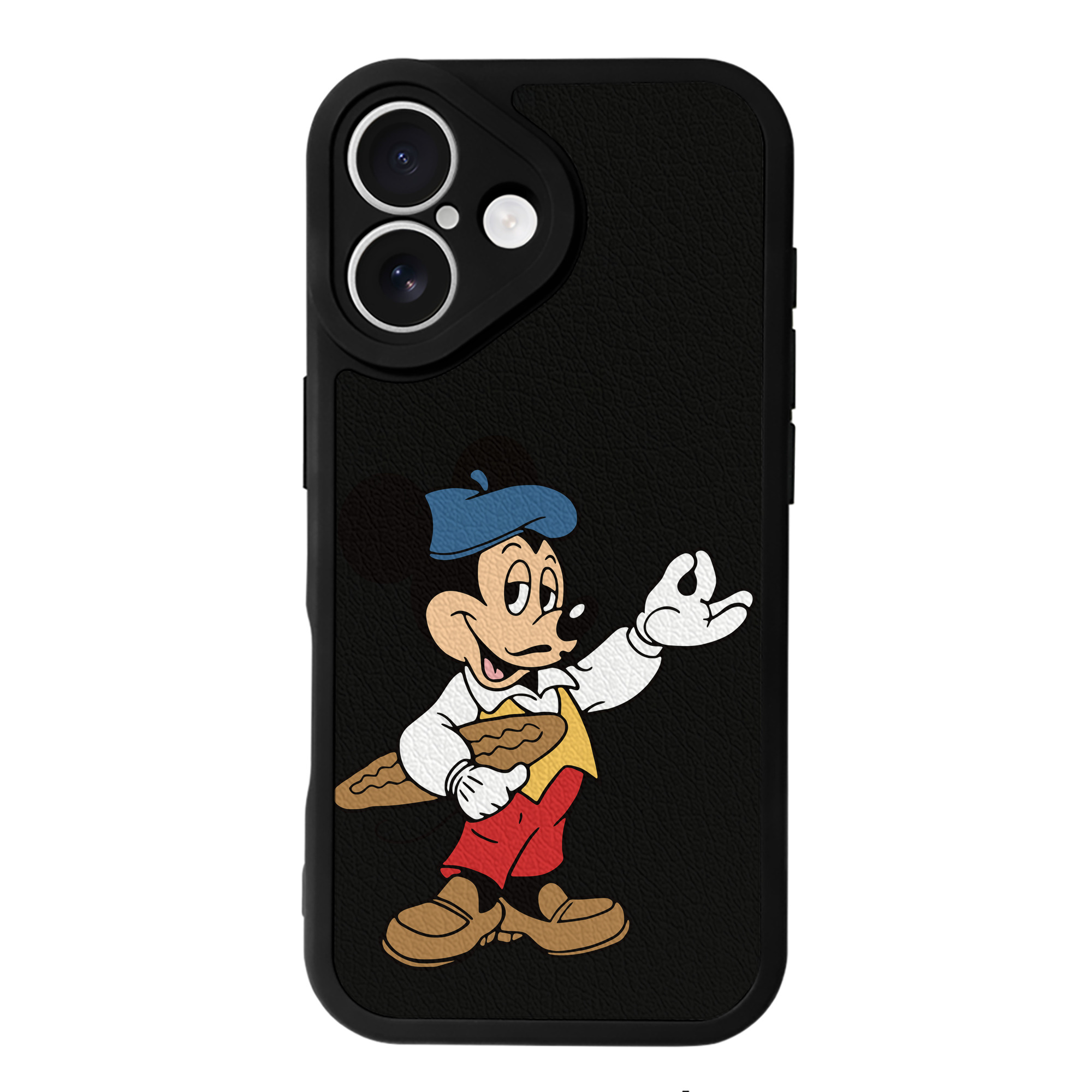 （画像用） ミッキーマウス Mickey Mouse 【iPhone 16シリーズ対応】シリコンスマホケース（レザー調） 材質：シリコン